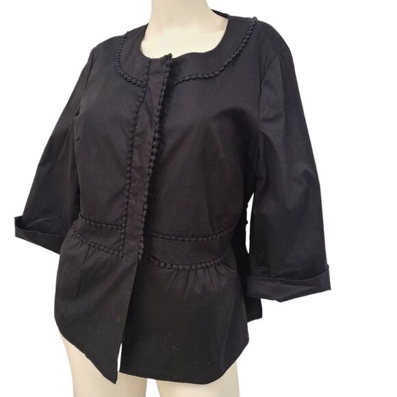 Willi Smith Black Pemplum Blazer Size Large - Picture 4 of 8